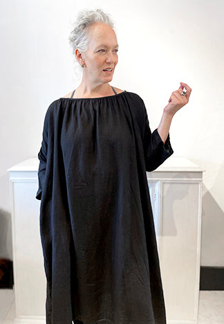 MARCELLA DRESS LINEN 3/4 sleeve Pip-Squeak Chapeau Etc. MARCELLA DRESS LINEN 3/4 sleeve Pip-Squeak Chapeau Etc.