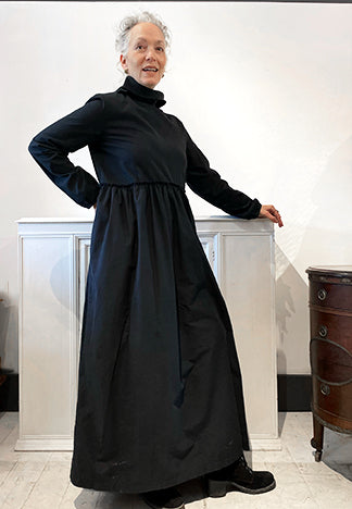 RAW WAIST DRESS LONG SLEEVE