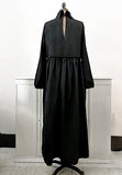 RAW WAIST DRESS LONG SLEEVE